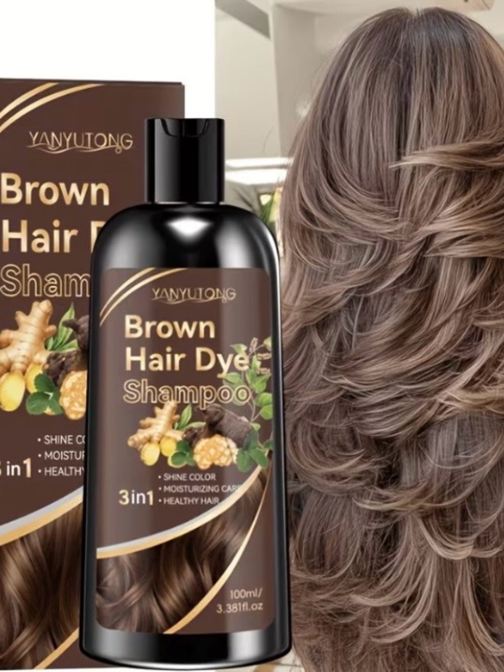 Yanyutong Brown Hair Dye Shampoo - Brown